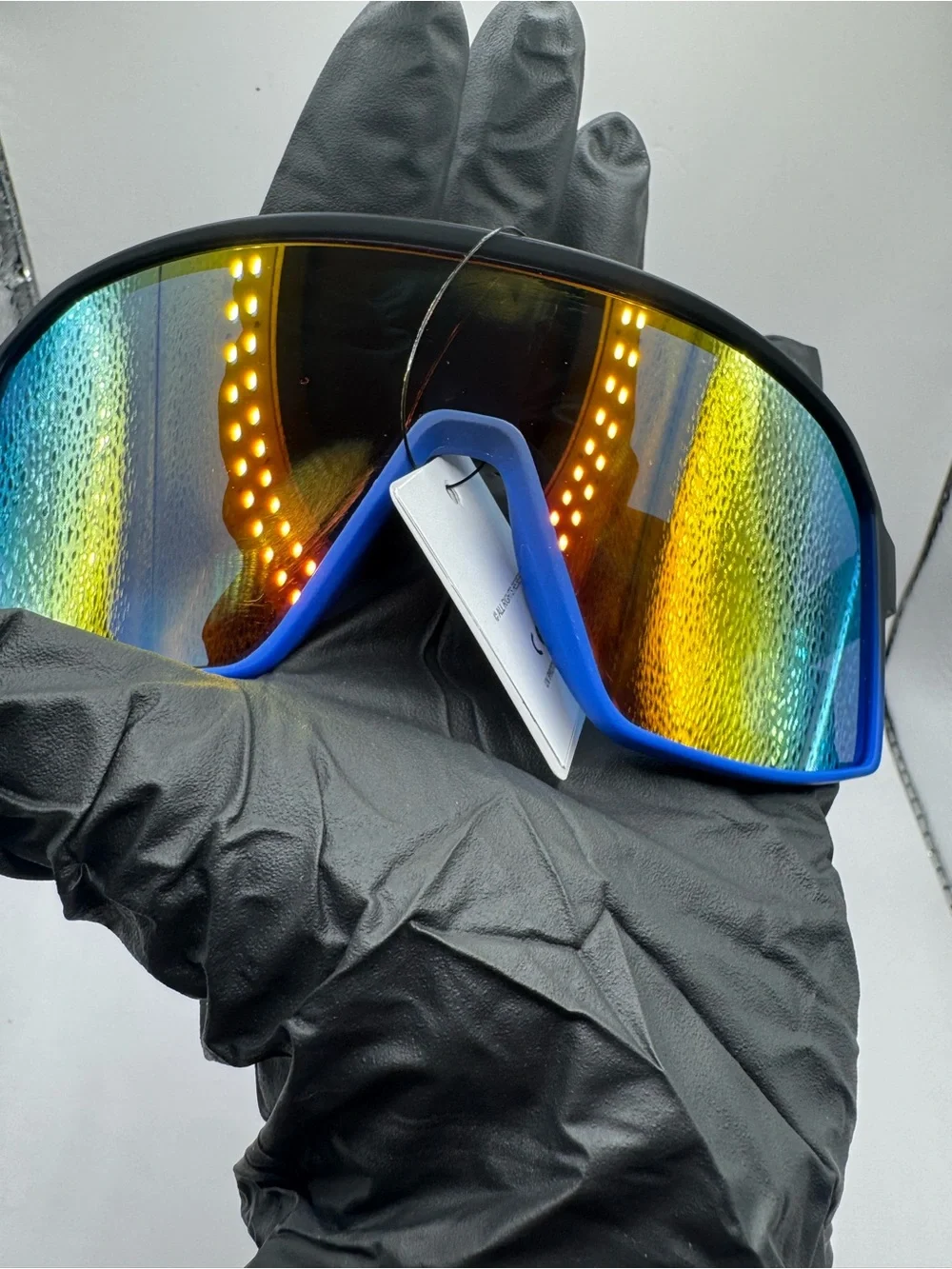 Men's Blue Mirror Lens Sports Sunglasses